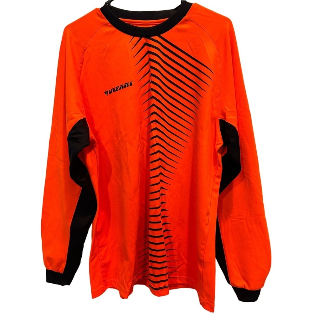 Vizari Goalkeeper Jersey Adult Large Men's Orange Padded Elbow Soccer Shirt - Picture 2 of 5